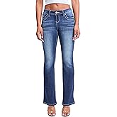 YMI Womens YMI Jeans Women's Wannabettabutt Low Rise Embroidered Flare Jeans
