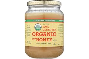 YS BEE FARMS YS Organic Bee Farms CERTIFIED ORGANIC RAW HONEY 100% CERTIFIED ORGANIC HONEY Raw, Unprocessed, Unpasteurized - Kosher 32oz(pack of 1)