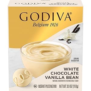 Godiva White Chocolate Vanilla Bean Instant Pudding Mix (3.9 oz Box)