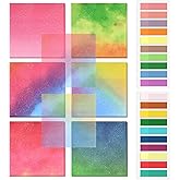 BAYTORY 500 Sheets Transparent Sticky Notes, 3 x 3 Glitter Clear Memo Pads, Translucent Self-Stick Index Tabs, See Through Self-Adhesive Note for Bible Accessories (Multicolor Gradient)