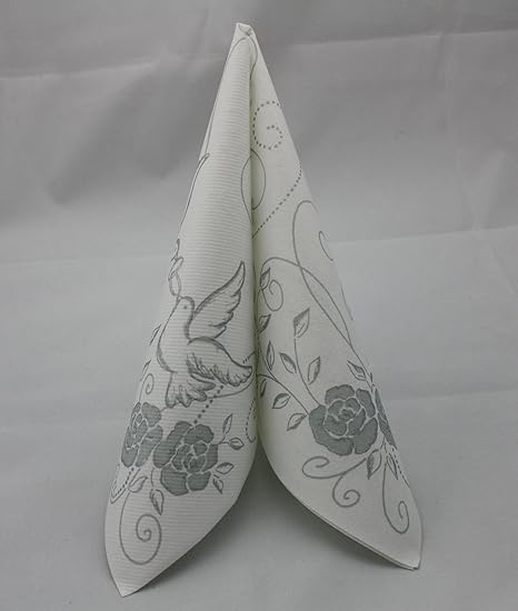 Prime Guest Airlaid-Servietten Hochzeit 40x40 cm / Premium Einweg-Serviette / textilähnlich und saugstark / perfekt für Hochz