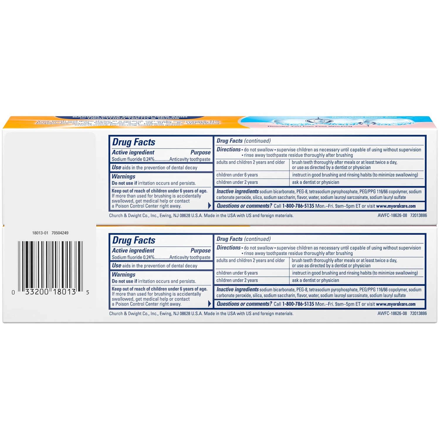 Arm & Hammer Advance White Extreme Whitening with Stain Defense, Fresh Mint, 6 oz Twin Pack (Packaging May Vary) : Beauty