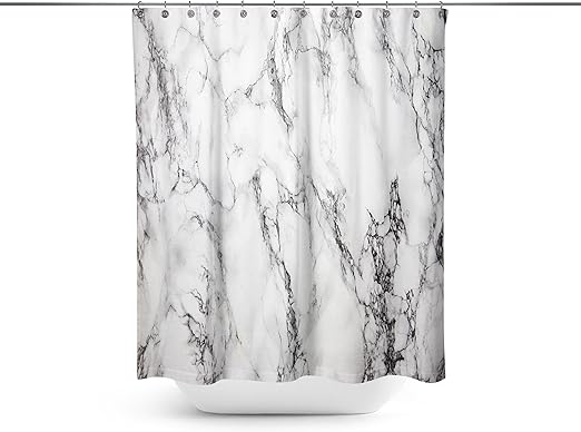 Amazon Com Shuangyi Black And White D Marble Background Shower