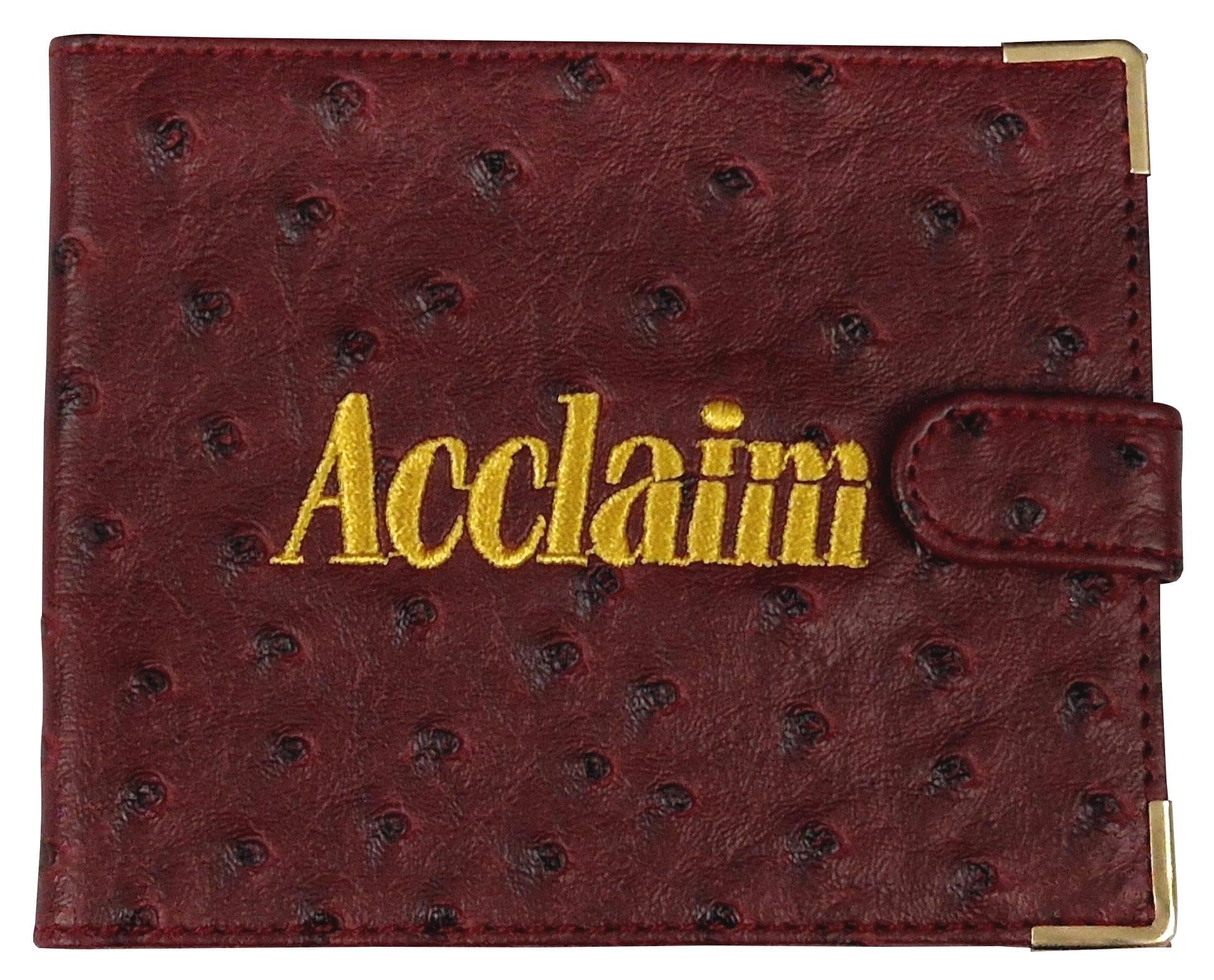 Acclaim Folding Wallet Style Lawn Bowls Bowling Scorecard Holder Synthetic Leather Look Textured Finish Press Stud Closure 12.5 cm x 10 cm Closed (Burgundy)