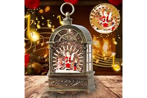 GRANDEAL Christmas Snow Globe, Santa Snow Globe Lighted Snow Globes for Kids Adults Girls Women Home Decoration Thanksgiving Christmas Birthday Gift Musical Snow Globe Lantern