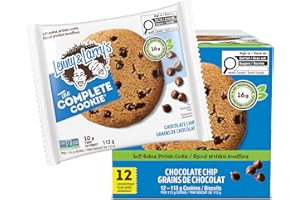 Lenny & Larry's The Complete Cookie – Chocolate Chip 4Oz BOX OF 12 – High Protein Snack with 16g Plant Protein – Soft-Baked L
