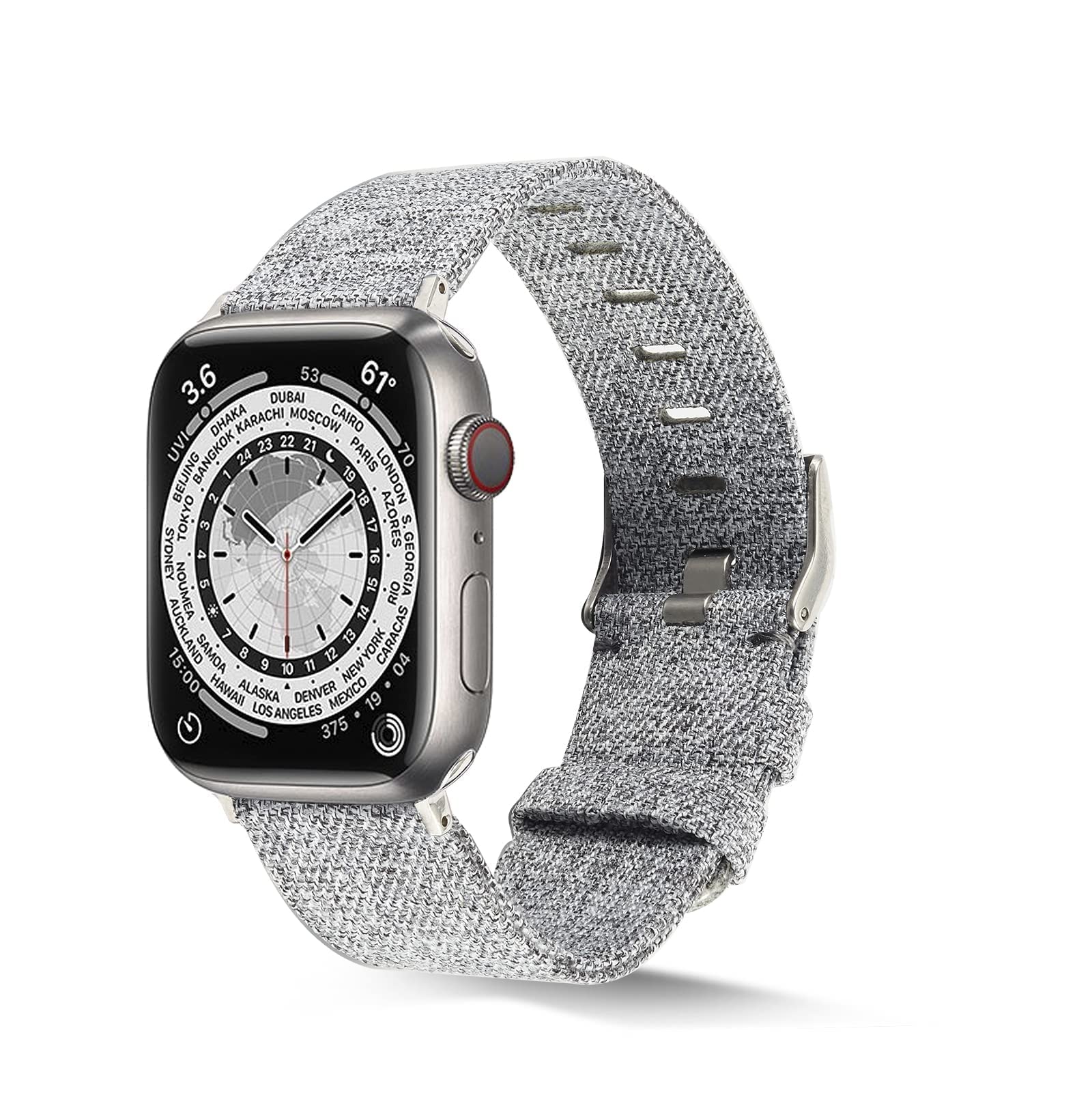 YOUR STORY - BUNDLE Premium Woven Nylon Fabric Band Style Smartwatch Replacement Compatible with Apple Watch Strap 38mm/40mm 42mm/44mm (For 42/44mm Apple Watch, LightGrey&DarkGreen&SP42mm)