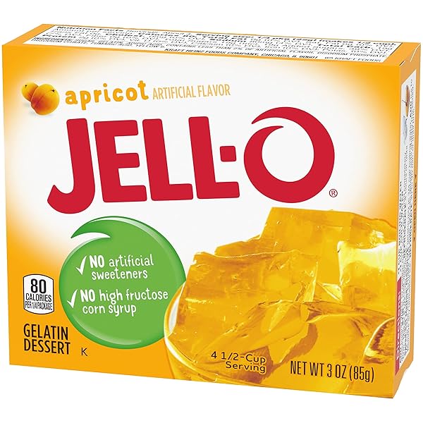 JELL-O APRICOT GELATIN DESSERT 3 OUNCE BOXES (PACK OF 4)