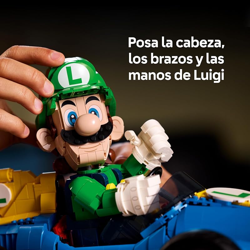 Mario Kart: Luigi y Mach 8 - Figura Articulada de Personaje de Nintendo Super Mario y Maqueta de Coche para Adultos - Merchandising Coleccionable - Regalo para Gamers y Fans - 72050 — foto 4 de 8