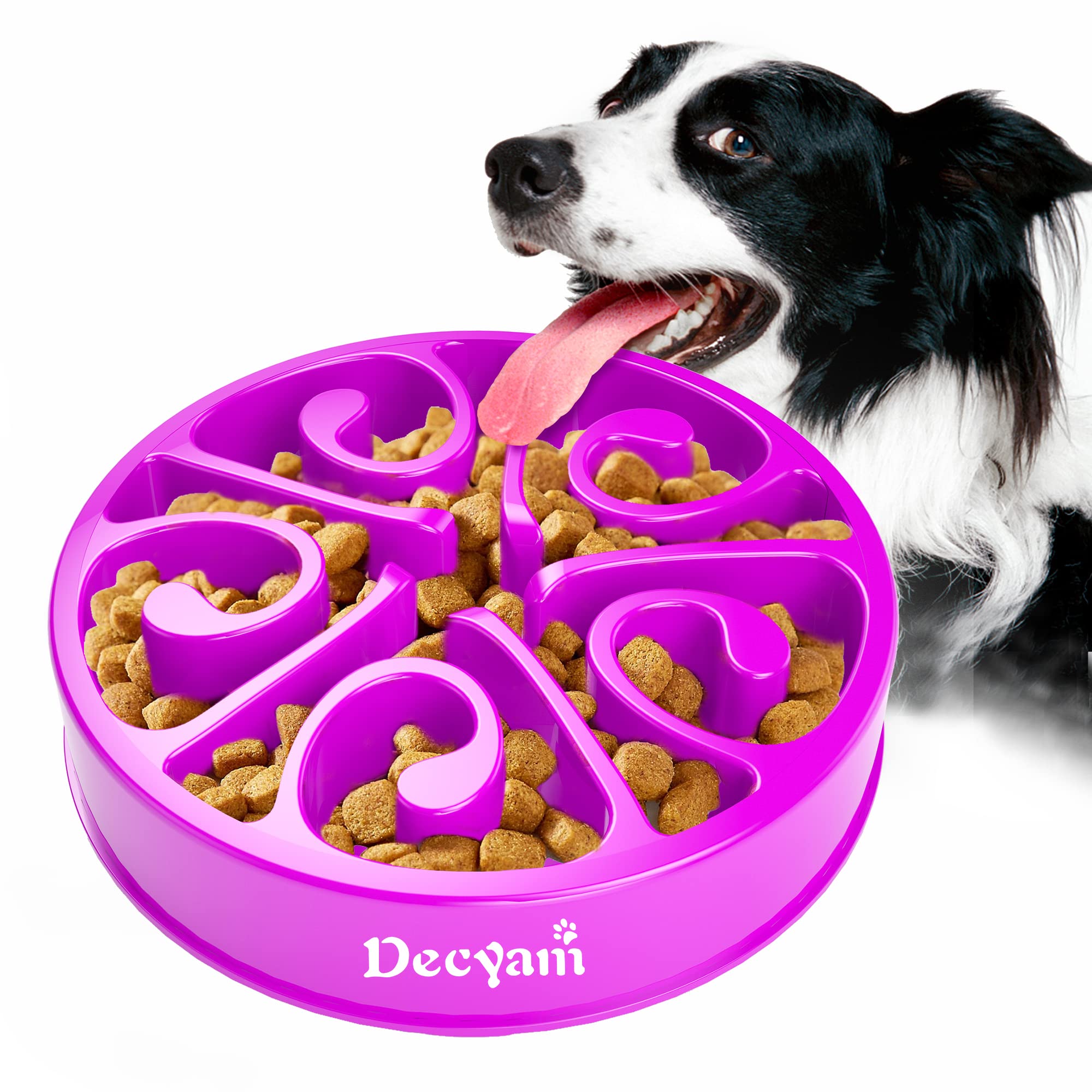 Decyam Slow Feeder Dog Bowl Slow Eating Dog Bowl Pet Puppy Fun Puzzle Feeder Non Skid Bloat Stop Feeding Bowl