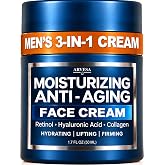 Mens Face Moisturizer Cream - Anti Aging Cream with Retinol &amp; Collagen | Lightweight After Shave Lotion for Men - Hydrating, Firming &amp; Wrinkle Repair - Day &amp; Night Facial Men Skin Care, 1.7 oz