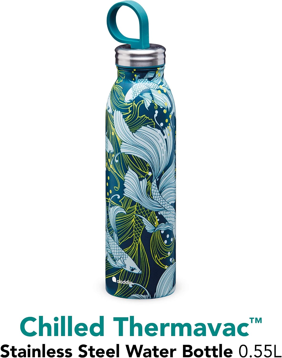 Aladdin Chilled Thermavac Stainless Steel Water Bottle 0.55L Goldfish Green, Insulated Metal Water Bottle - Image 3