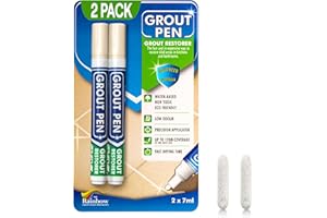 Twin Pack (CREAM) Grout Pen - Designed for restoring tile grout in bathrooms & kitchens