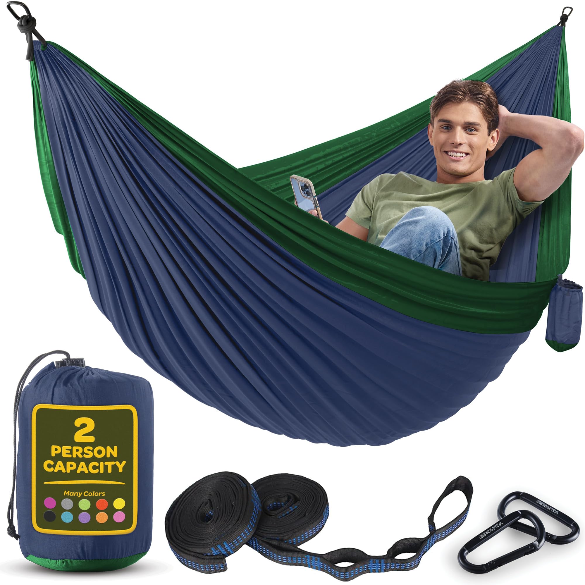 Durable Hammock 500 lb Capacity, Nylon Camping