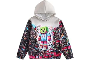 OXUBOAO Boys Pullover Hoodies for Kids Robot Themed Long Sleeve Sweatshirt Round Neck Everyday Clothes
