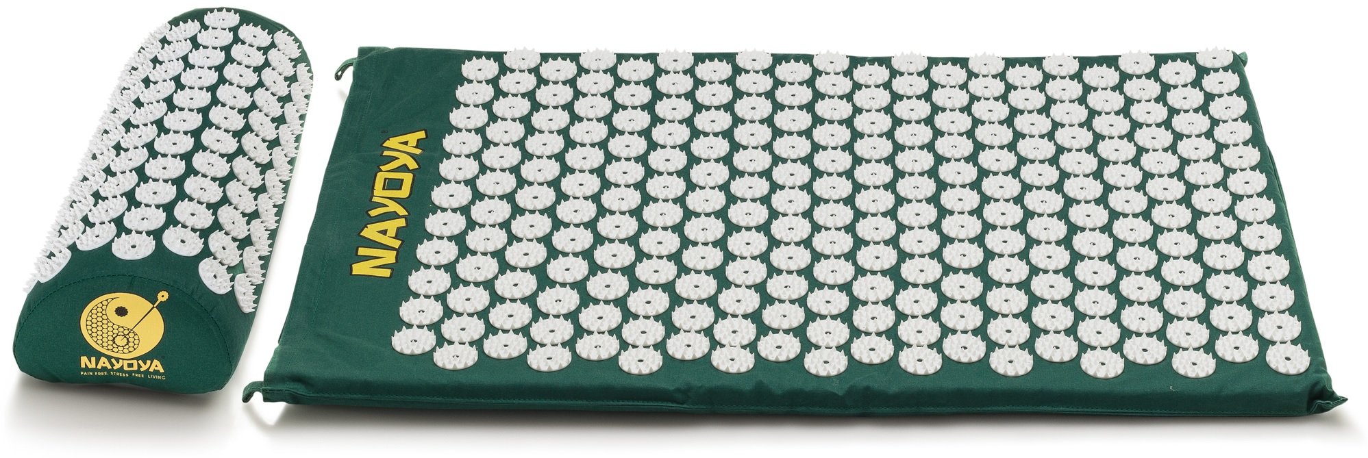 At Home Back and Neck Pain Relief Acupressure Mat and Neck Pillow Set