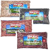 Iberia Dry Beans Bulk Bundle, 4lb. Dry Black Beans, 4lb. Dry Kidney Beans, 4lb. Dry Pinto Beans, 4lb. Dry Small Red Beans
