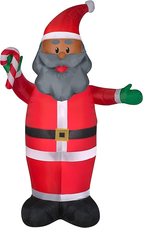 Black Santa Inflatable 7 Feet Tall African American Santa Claus