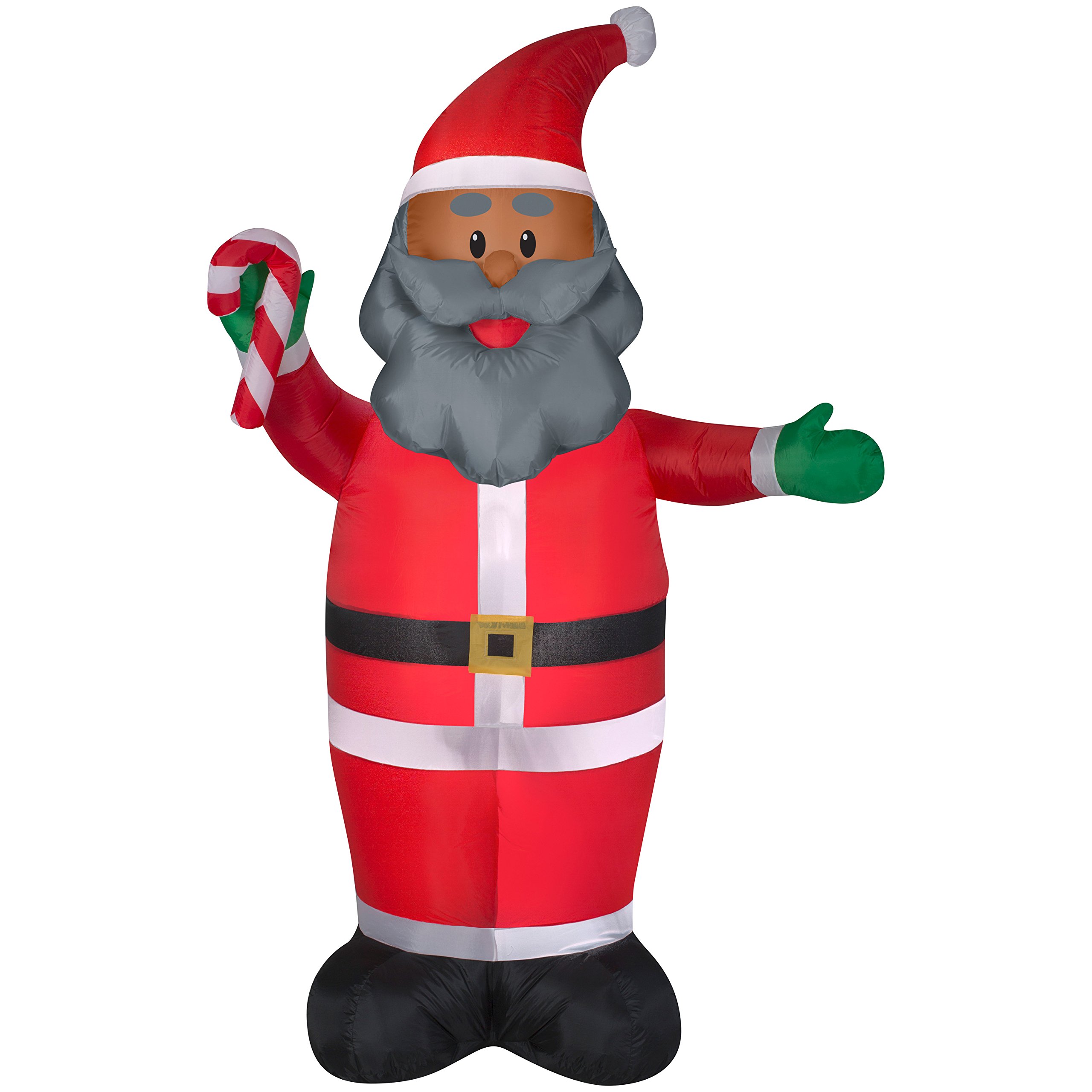 Black Santa Inflatable 7 Feet Tall, African American Santa