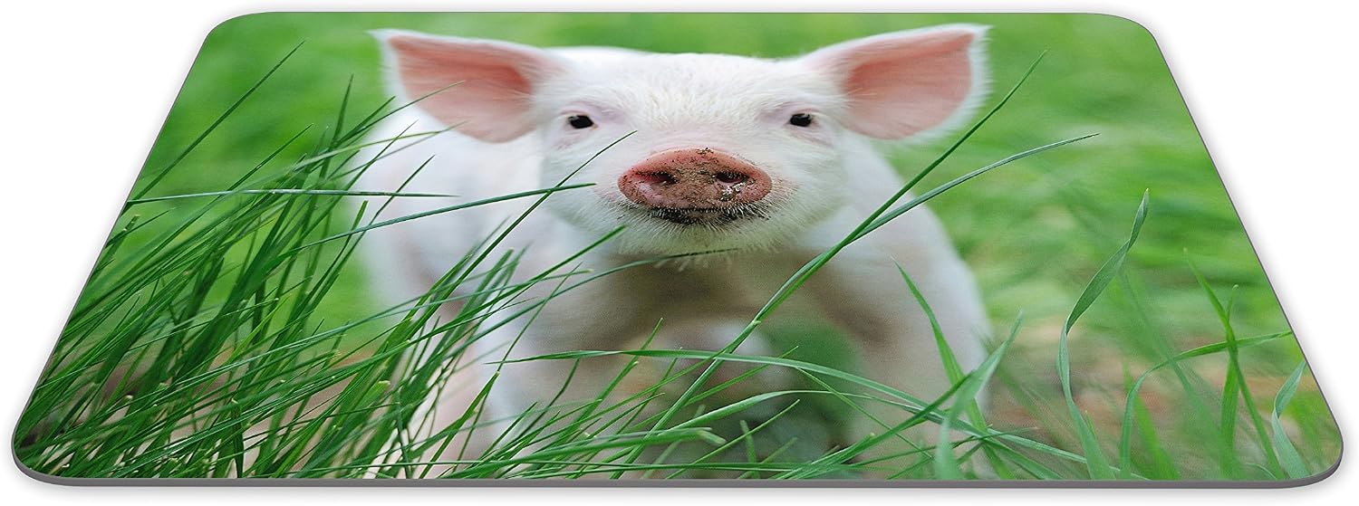 Cute Pink Piglet Mouse Mat Pad - Pig Pigs Farm Animal Kids Computer #13031, Multicolor, 23.5cm x 19.6cm x 5mm - Image 3