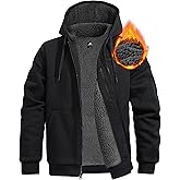 Pioneer Camp Men's Sherpa Lined Hoodie Full Zip Up Heavyweight Hooded Jacket Sweatshirt Fleece Fall Winter Coat with Pocket