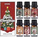 Christmas Essential Oils Gift Set, AVEOIRA Winter Fragrance Oil for Diffuser, Candle, Soap Making, Christmas Tree, Apple Cinnamon, Candy Cane, Gingerbread, Cranberry, Eggnog, Scented Oils, 6x10ml