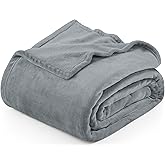 Utopia Bedding Cool Grey Fleece Blanket Twin Size Lightweight Fuzzy Soft Anti-Static Microfiber Dorm Bed Blanket (90x66 Inch)