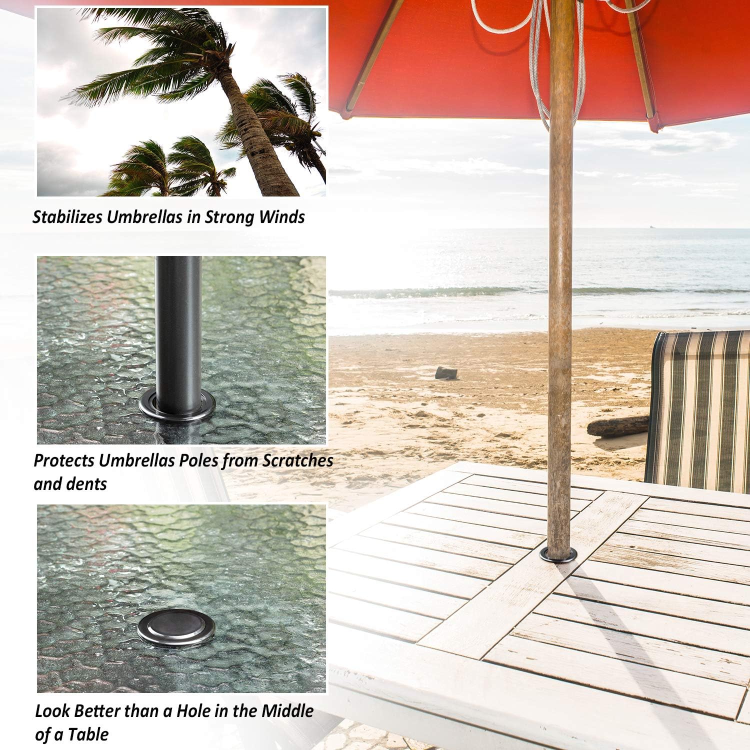 Pelopy Umbrella Cone Wedge And Table Umbrella Hole Ring And Cap Set For Outdoor Patio Umbrella Umbrella Pole Diameter 1 1 2 Inch Or Smaller 2 Black Transparent Garden Outdoor Cjp Org In
