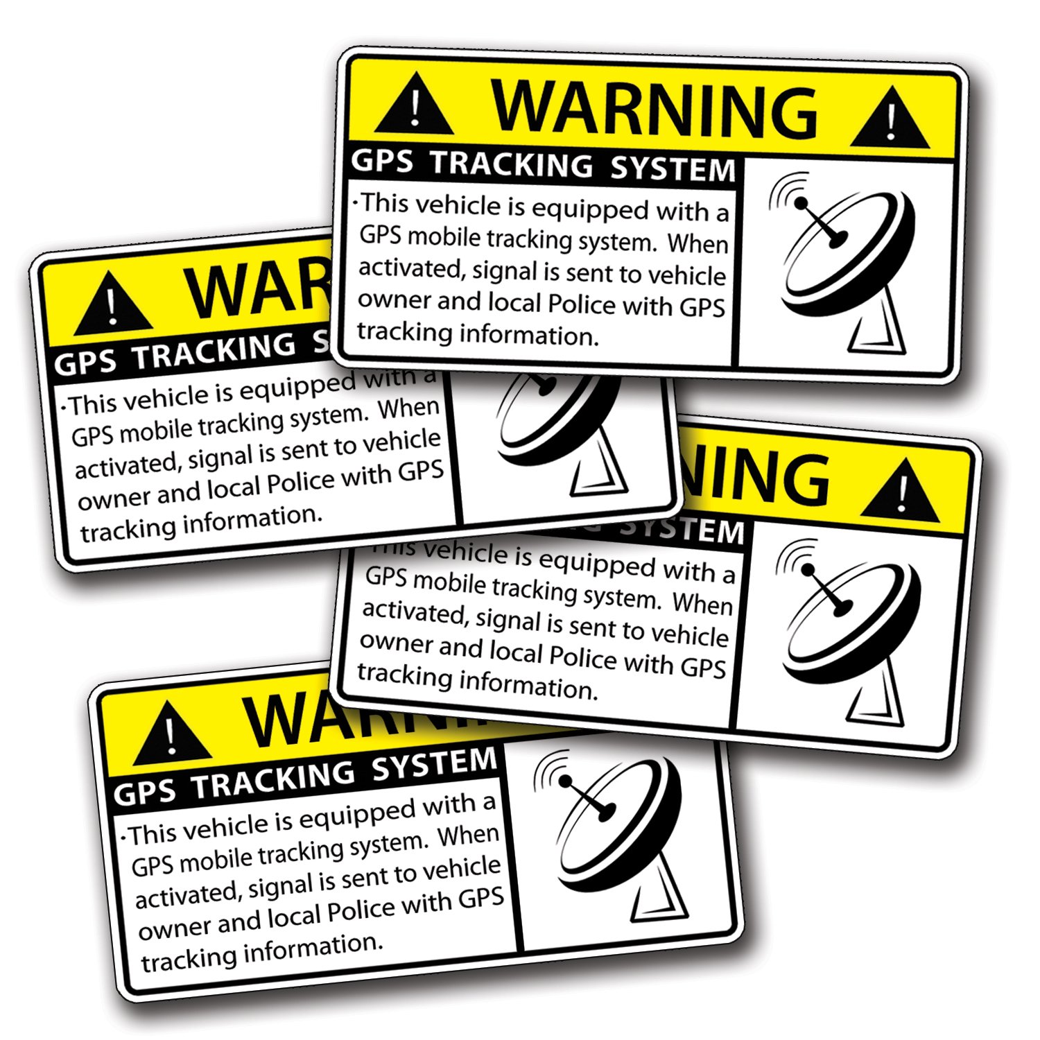 4 Mini Gps Vehicle Car Alarm Security Caution Warning Decal Sticker (749995885123)