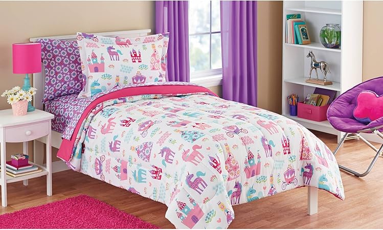 mainstays kids unicorn sky bed set