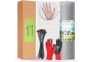 Lienffy Hardware Cloth 1/4 Inch 16inx25ft 23 Gauge Chicken Wire Fencing Hot dip Galvanized Welded Wire Mesh Roll for Crafts Poultry Netting Quail Rabbit Cage Chicken Run Coop Garden Metal Fence