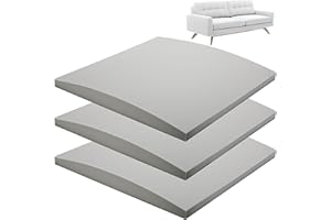 moonoom 22"x22" Couch Cushion Support, Grey Sofa Cushion Sagging Repair, Curved High Density Foam Replacement for Furniture Sagging Seat Sectional Loveseat Chair (3 Pcs)