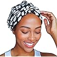 GRACE & COMPANY Luxe Micro-Cotton Hair Towel Wrap for Women - Super Absorbent Quick Drying Towel for Curly, Long and Natural Hair - Casablanca