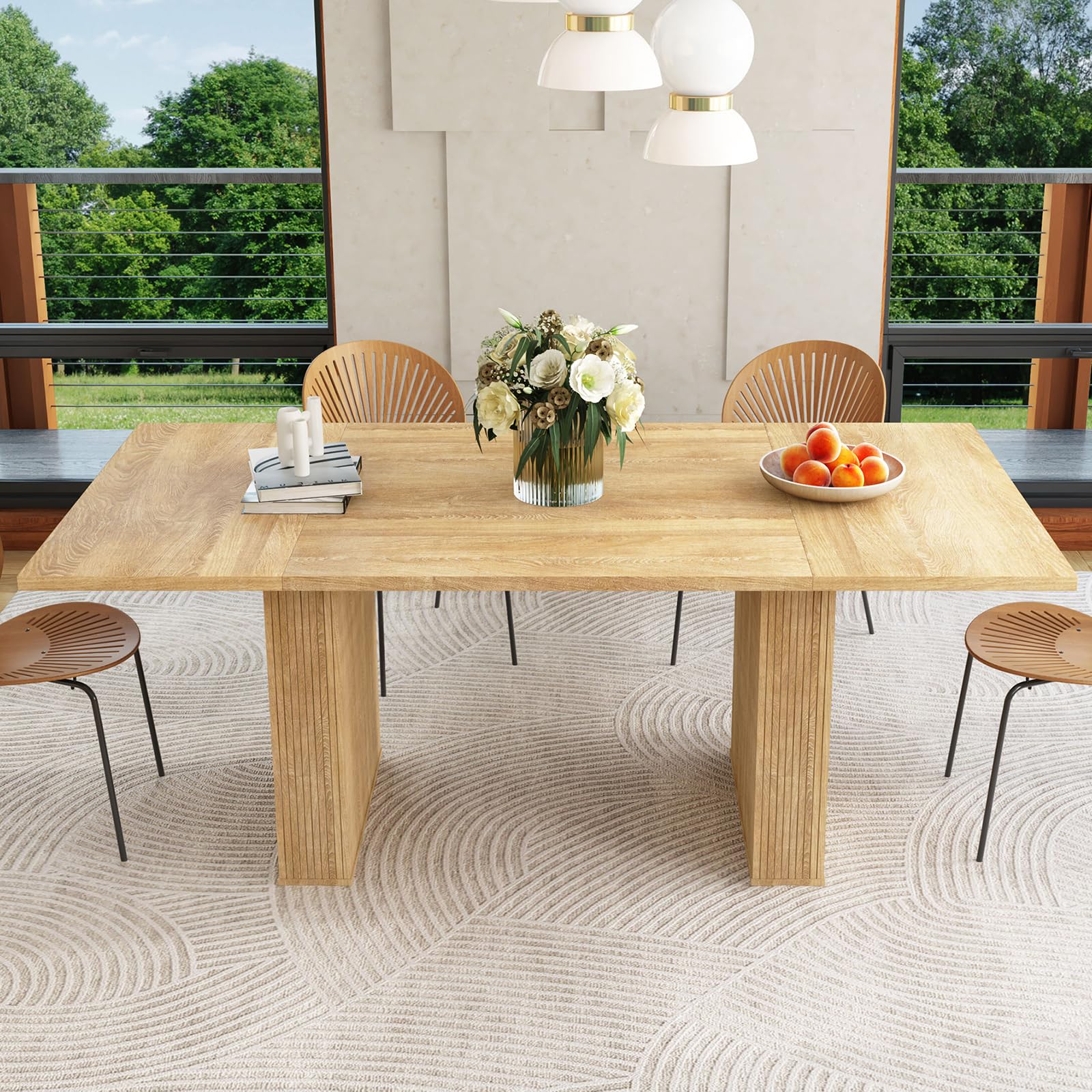 weselon 78 Inch Dining Table for 6 8 10, Modern