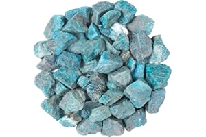 ZAICUS Blue Apatite Rough Gemstones and Crystals Bulk, Raw Stones For Jewelry Making Bulk, Tumbling Bulk, Polishing, Cabbing, Fountain Rocks, Decoration, Wire Wrapping, Gem Mining, Reiki Healing 1 lb