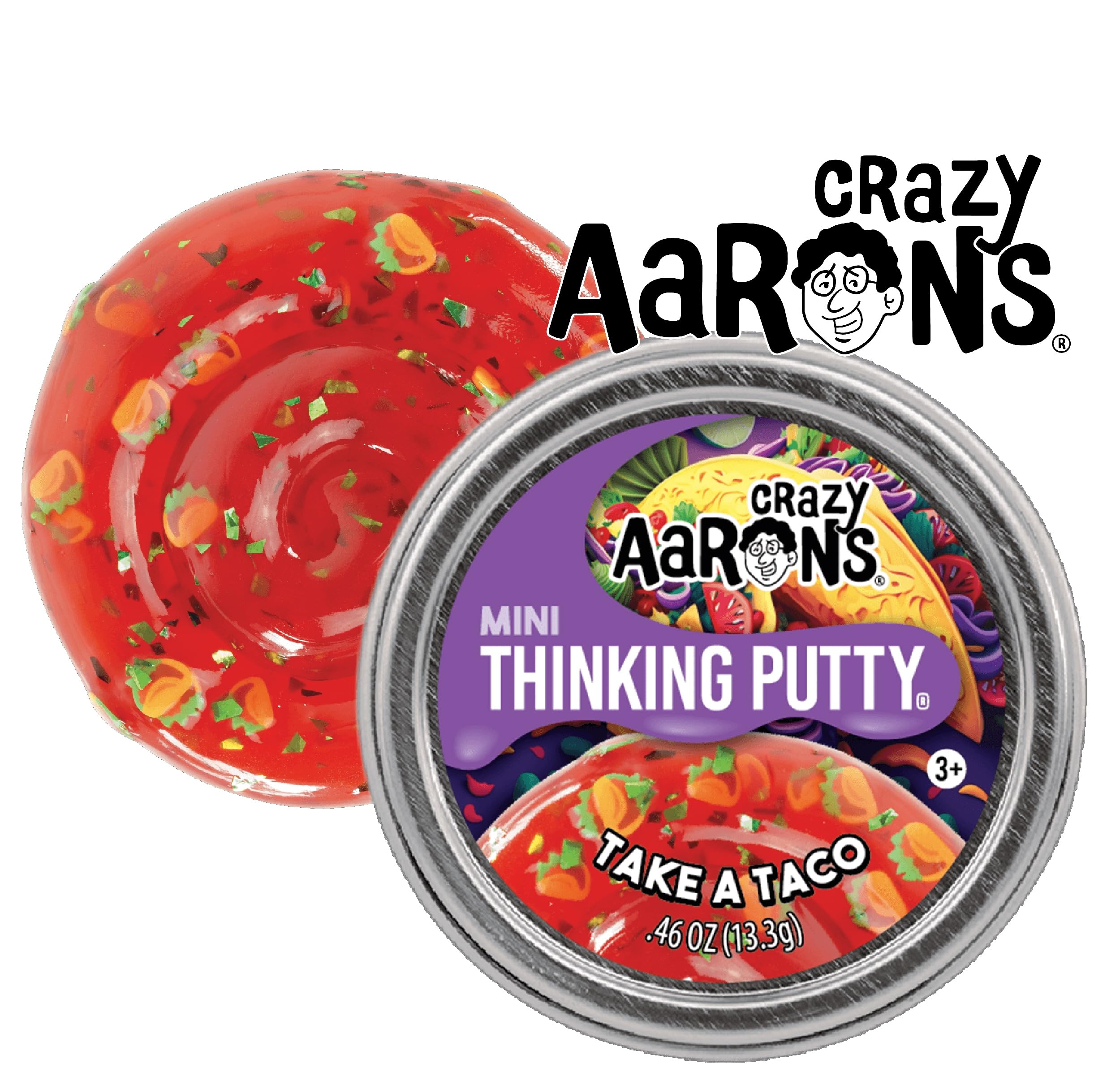 Matty's Toy Stop Crazy Aaron's Putty Mini Tins Bounce Bot, Skate Away & Take-A-Taco Gift Set Bundle - 3 Pack (13.3g Each)