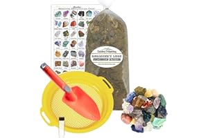 Sluiceboy Prospecting - 5 Pound Gem Mining Kit | Gemstone Paydirt, Sieve, Shovel & Identification Chart | Rough Stone Mix | Rock Gem Dig