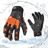 Vgo... 1 Pair -20℃/-4°F COLDPROOF,Winter Work Leather Gloves,Impact Gloves,Anti-Vibration,Water Resistant(CA7722FW)