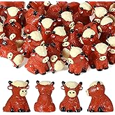 Guiqulai 30 Pcs Mini Highland Cow Figurines Resin Animals Highland Cows Decor Mini Figurines Tiny Animals Resin Highland Cow 