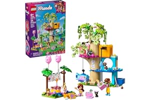 LEGO Friends Cat Birthday Party & Tree House Building Toy - Pretend Play Building Blocks W/Cat Toys & 2 Minidolls - Creative Storytelling Kids Toy for Girls and Boys, 9+ - Birthday Gift Idea- 42666