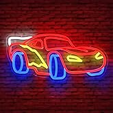 Car Neon Sign for Wall Decor Dimmable Racing Car Neon Sign Led Neon Light Neon Car Neon Lights Signs Light Up Sign for Bedroom Playroom Birthday Party Gifts