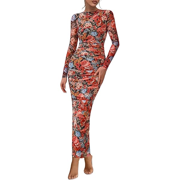 AFRM Women's Shailene Turtleneck Long Sleeve Mesh Bodycon Midi Dress,  Corset Slip, X-Small at Amazon Women's Clothing store