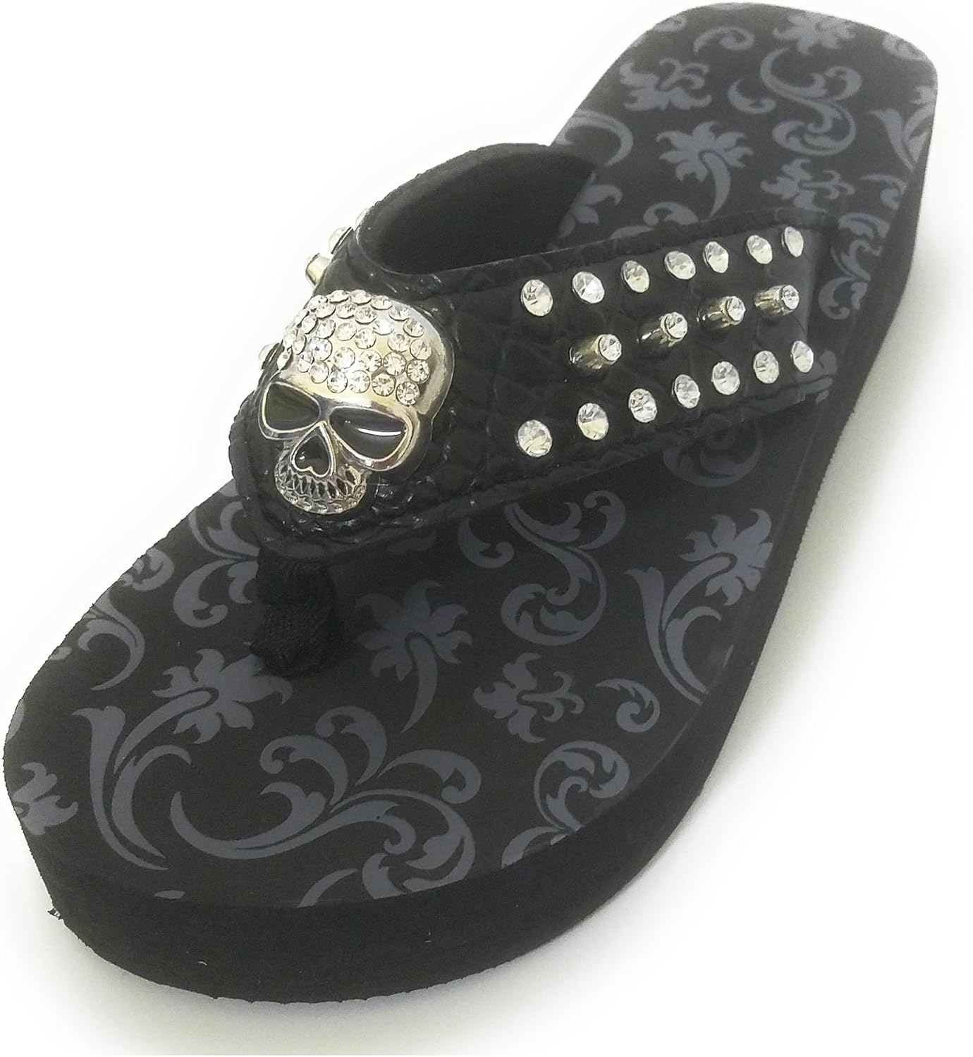 skull flip flops