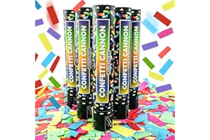 OCEANWINGS 12 Inch Confetti Cannon Multicolor Confetti Popper Party Shooter for Wedding Birthday Graduation Celebration, 5 Pack Biodegradable Confetti Shooter Launches 20-26 ft