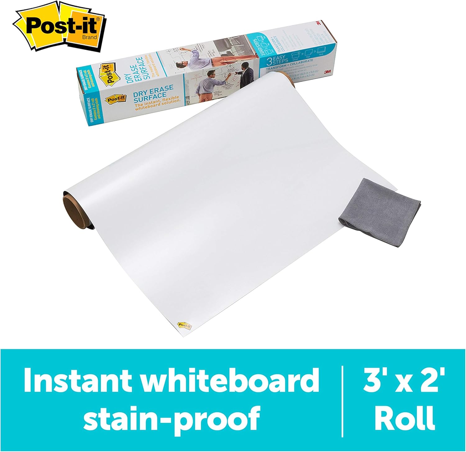 Postit Dry Erase Whiteboard Film Surface for Walls, Doors, Tables