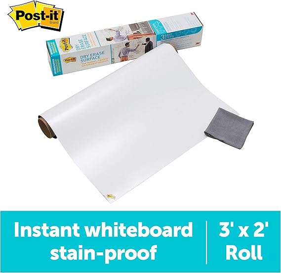 Postit Dry Erase Whiteboard Film Surface for Walls, Doors, Tables