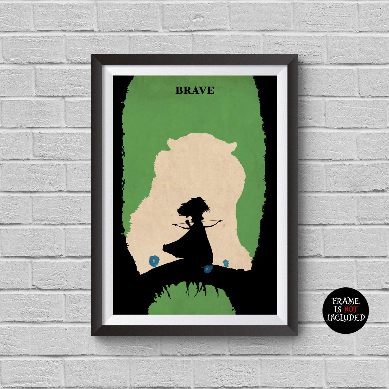 Brave Minimalist Poster Disney and Pixar Animation Alternative Print Brave Movie Princess Merida Home Decor Illustration Cinema Artwork Wall Art Hanging Cool Gift