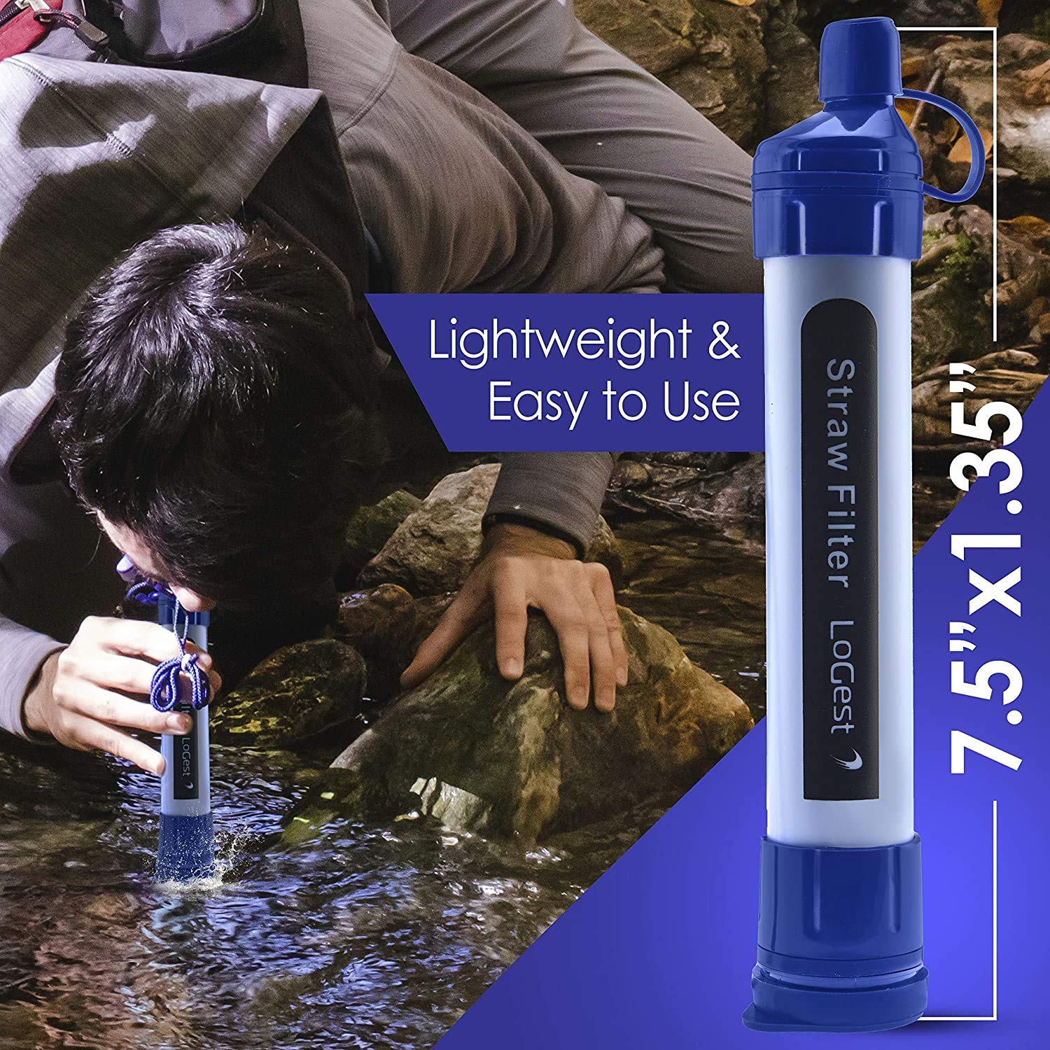 4 Pack Water Filter Straw - Water Purifying Device - Portable Personal Water Filtration Survival - for Emergency Kits Outdoor Activities and Hiking - Water Filter Camping Travel Survival Backpacking: Industrial & Scientific