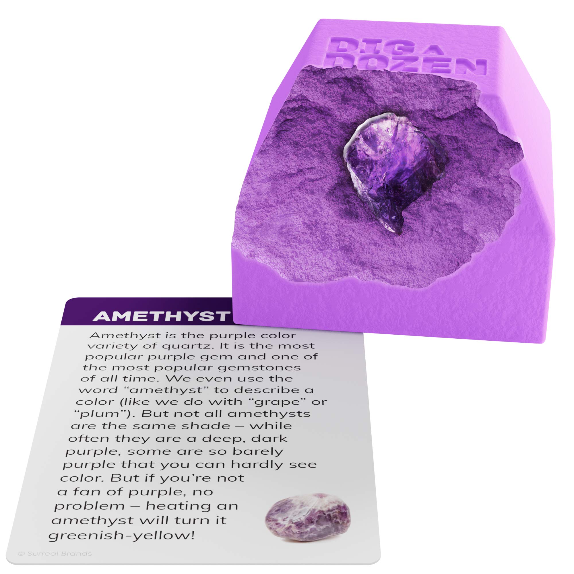Dan&Darci Dig a Dozen Gem Blocks Mining Kit for Kids - Discover 12 Unique Real Gemstones, Mineral, Rock, Crystals Collection - Archaeology Science Gift Toys Set for Boys & Girls Age 8-12 Gifts