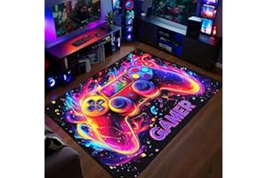 WJLBKGU Gamer Rug for Boys Room - Gaming Rug, 3'X5' Colorful Gaming Carpet for Teens Boys Playroom, Cool Video Game Carpet for Bedroom Living Room Playroom Gameroom Decor Floor Mats